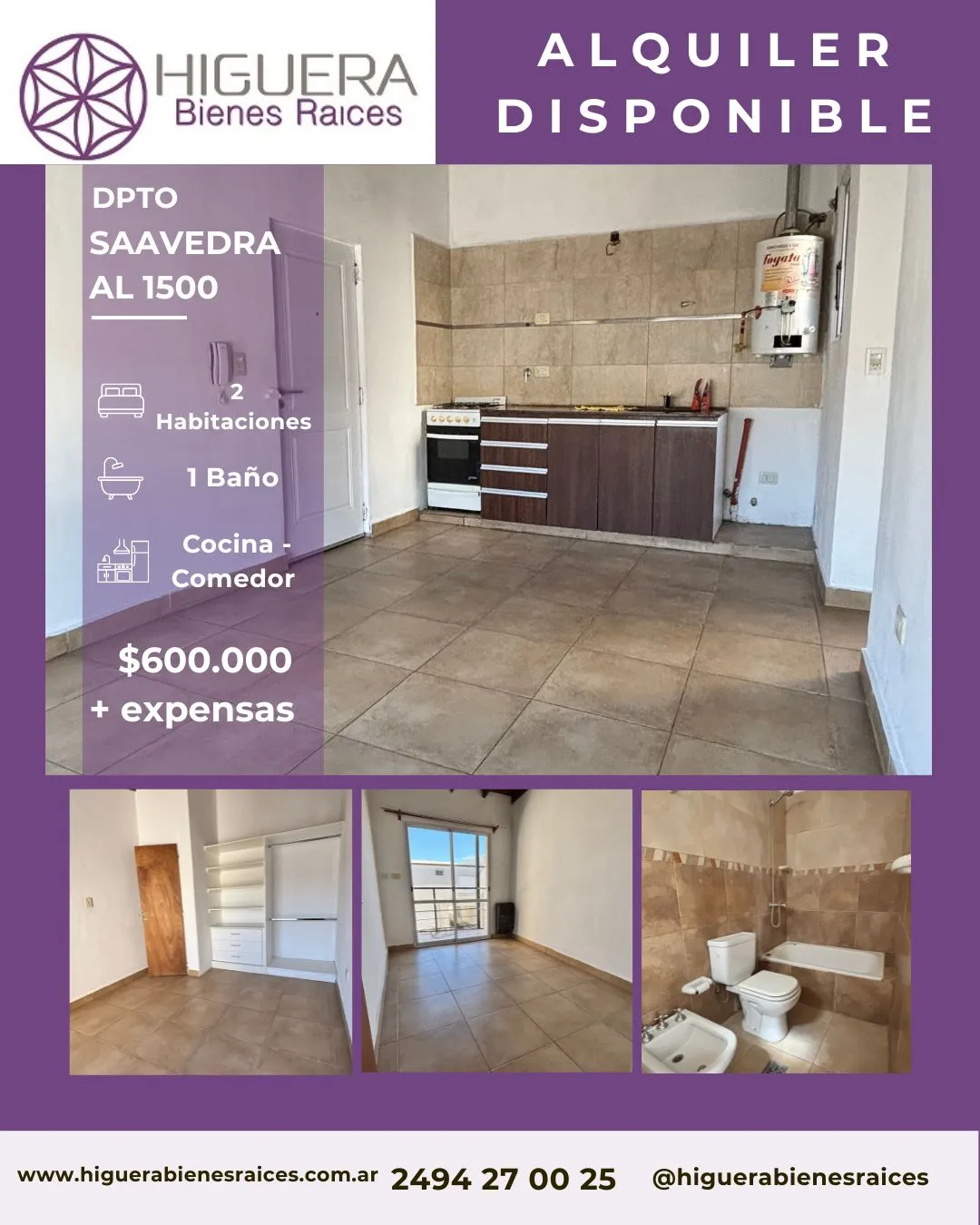 departamento en Saavedra 1500, , Tandil en alquiler a ARS 600.000