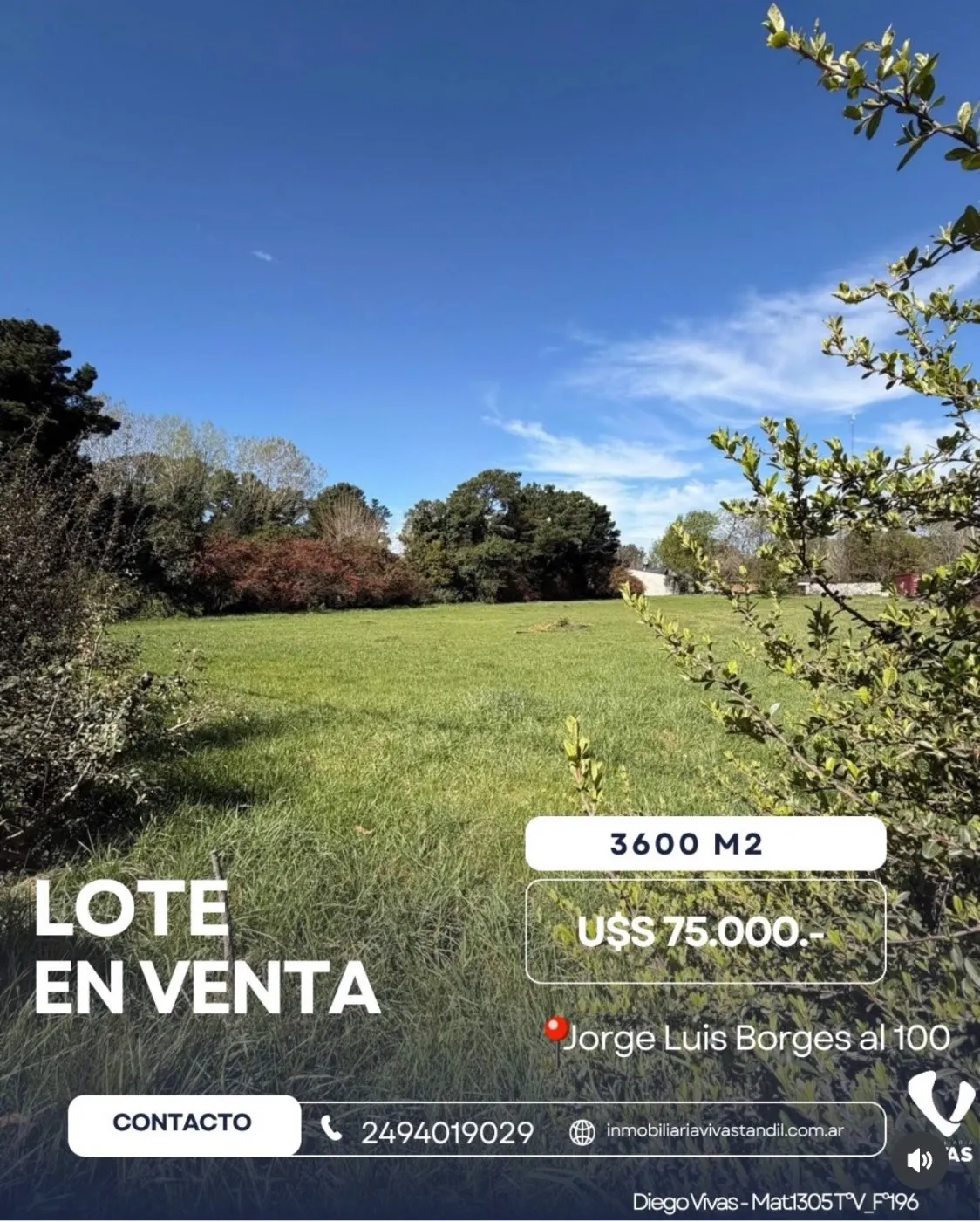 lote en Jorge Luis Borges 100, , Tandil en venta a USD 75.000