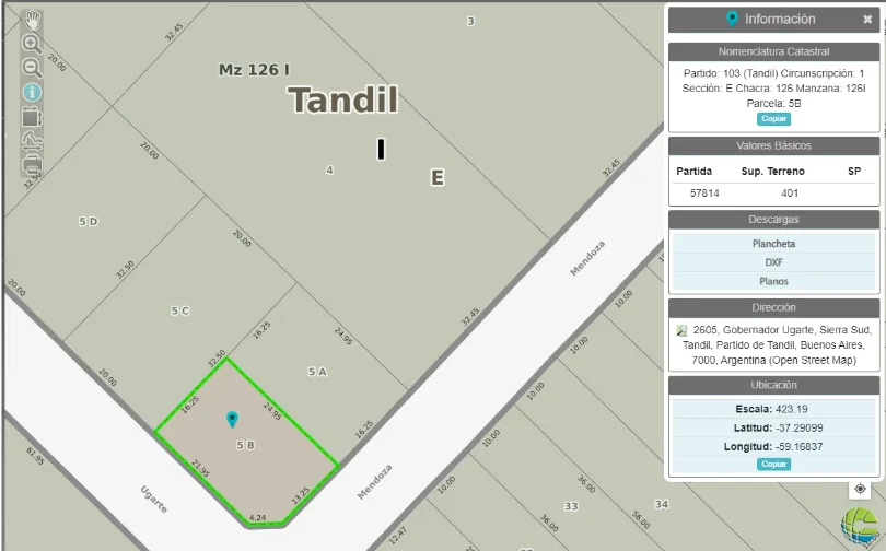 lote en Mendoza 200, , Tandil en venta a USD 25.000