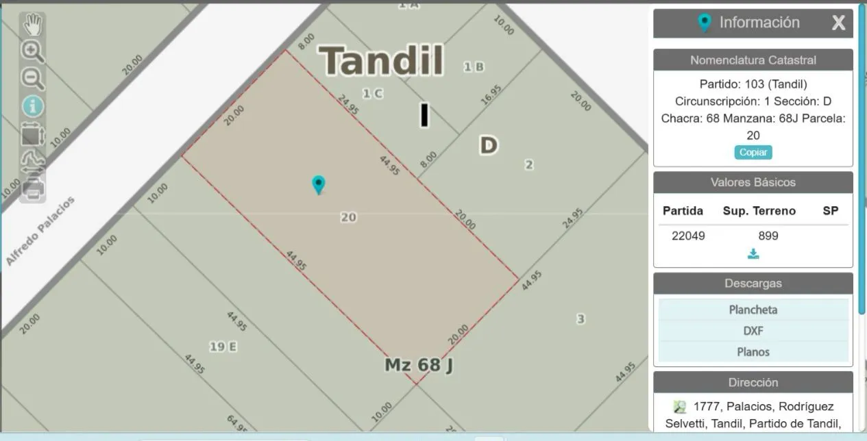 lote en Palacios 1700, , Tandil en venta a USD 40.000